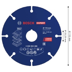 Disco Corte Carbide Multimaterial 4-1/2" 115 x 22.23 mm Bosch 2608.902.488-000