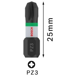 Puntas Impact Pro Pozidriv PZ3 25mm 2Pz Bosch 2608.522.402-000