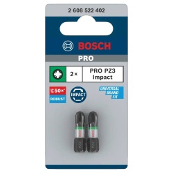 Puntas Impact Pro Pozidriv PZ3 25mm 2Pz Bosch 2608.522.402-000