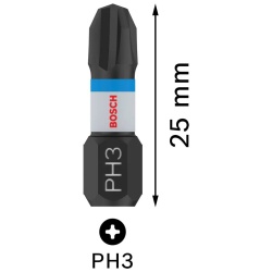 Puntas Impact Pro Phillips PH3 25mm 2Pz Bosch 2608.522.469-000