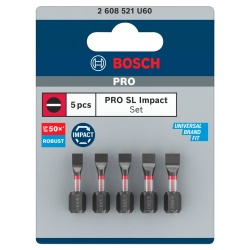 Set Puntas Impact Pro Plana 25mm 5Pz Bosch 2608.521.U60-000