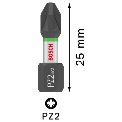 Set Puntas Impact Pro Pozidriv PZ2 25mm 25Pz Bosch 2607.002.804-000