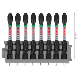 Set Puntas Impact Pro Pozidriv PZ2 55mm 8Pz Bosch 2608.522.331-000