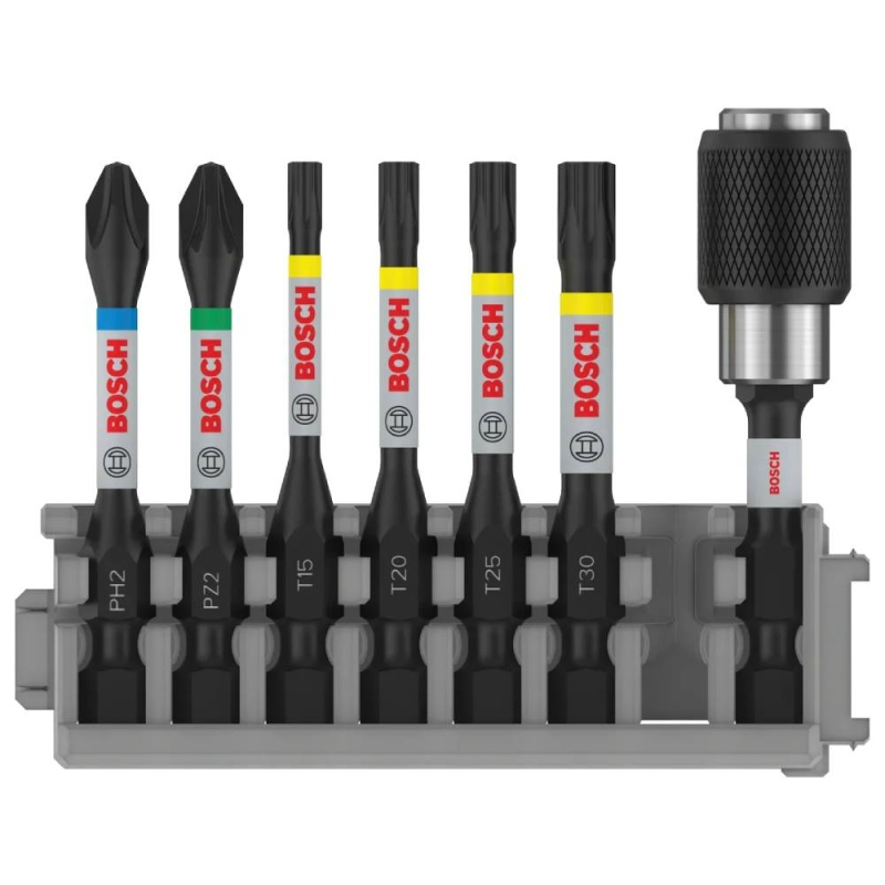 Set Mixto Puntas Impact Pro 55mm + Adaptador 7Pz Bosch 2608.522.327-000