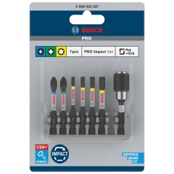 Set Mixto Puntas Impact Pro 55mm + Adaptador 7Pz Bosch 2608.522.327-000