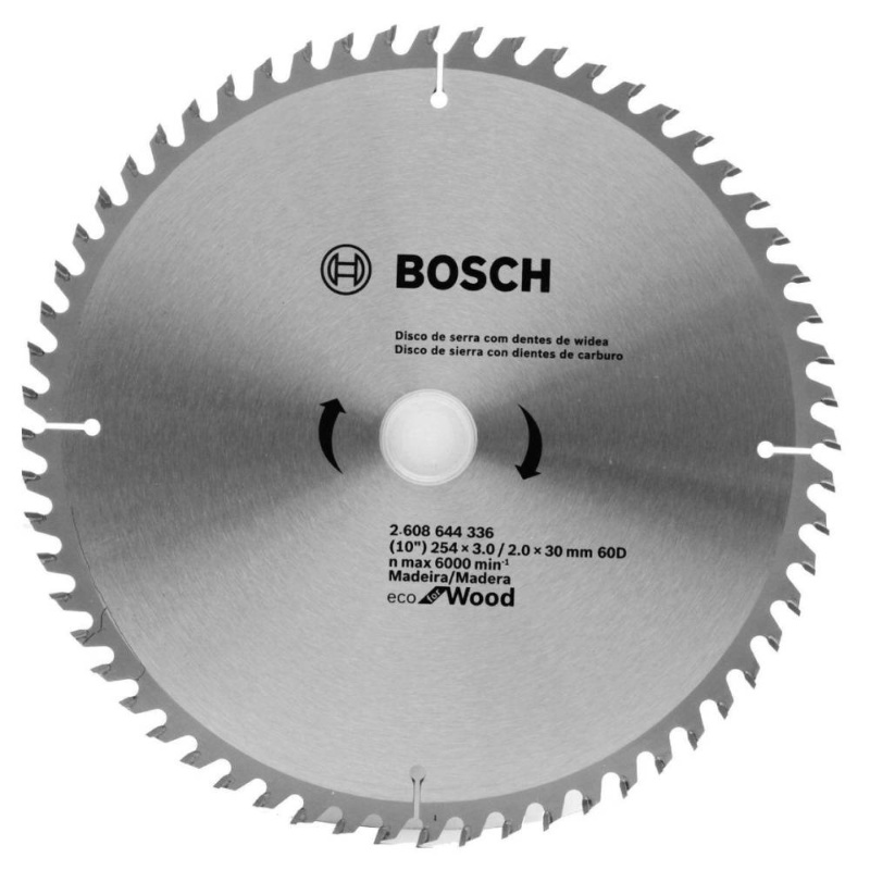 Disco Sierra para Madera 10" 60D Bosch 2608.644.336-000