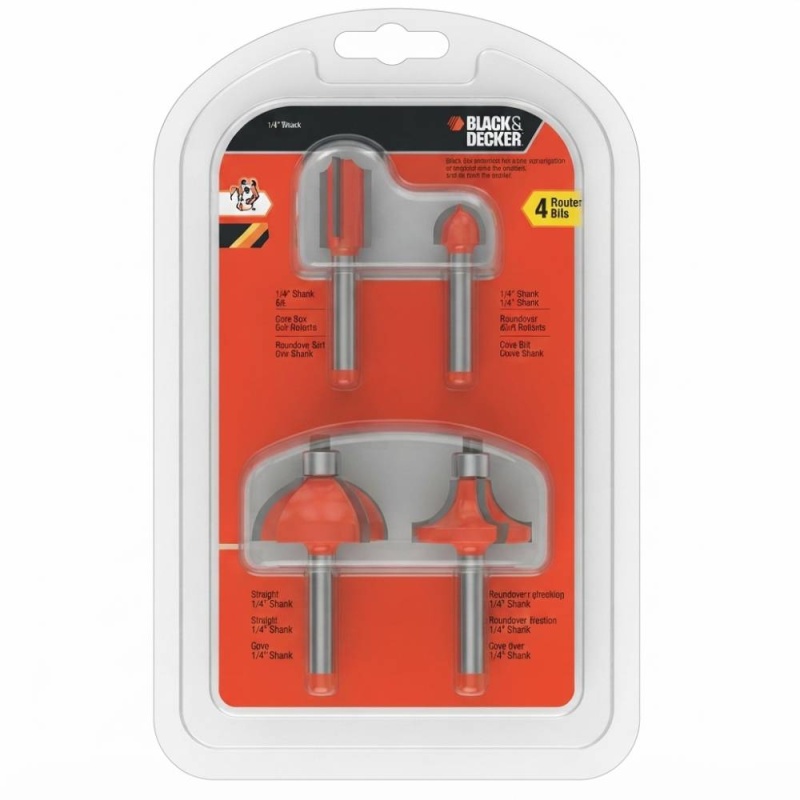 Set de Fresas 1/4" 4Pz Black and Decker 76-202LA