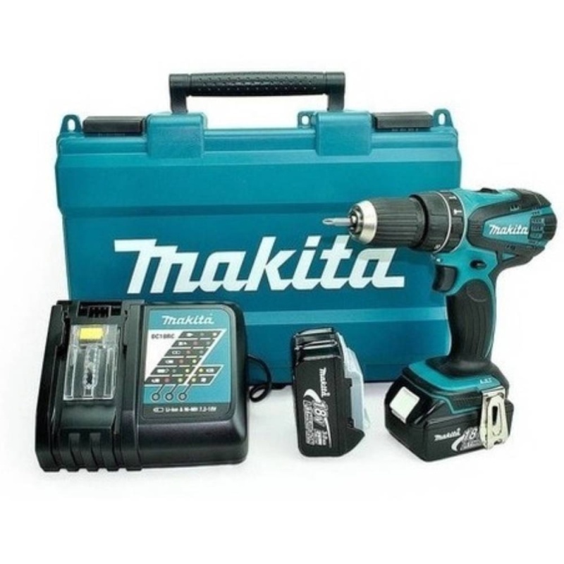 Taladro Percutor 1/2" 18V Inc 2Bat y Carg Makita DHP456RF