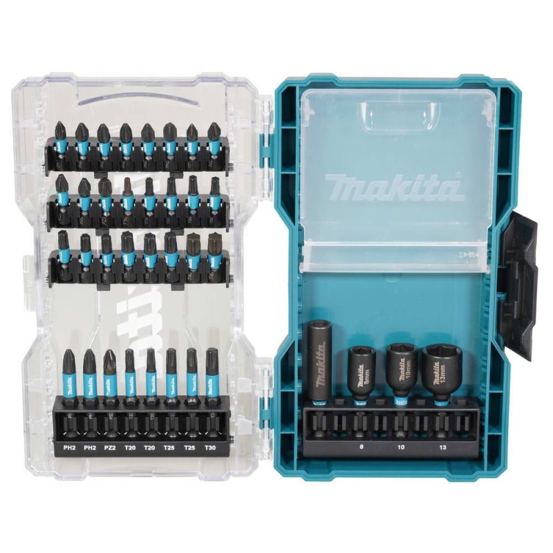 Set Impact Black de Puntas y Dados Imantados 1/4" 36Pz Makita E-22925
