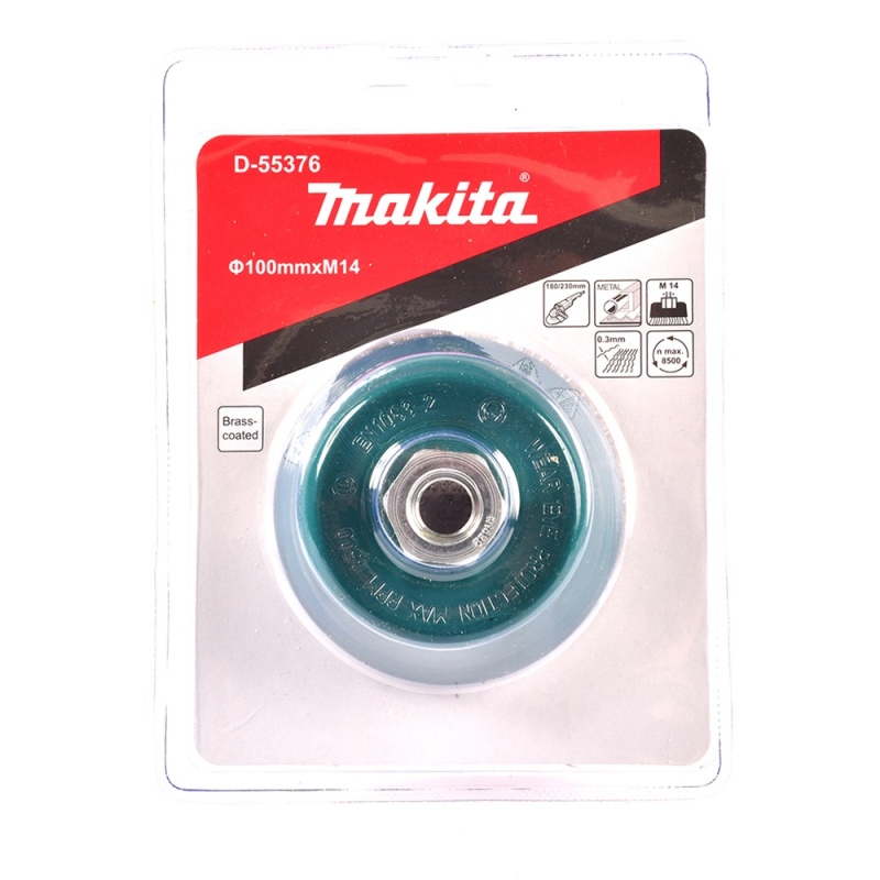 Grata copa 4" pelo 0.3mm Ondulada rosca M14 Makita D-55376