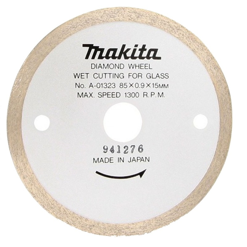 Disco Diamantado Continuo para Cortadora de Vidrio 3-3/8" 85 x 15 mm Makita A-01323
