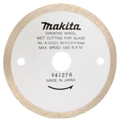 Disco Diamantado Continuo para Cortadora de Vidrio 3-3/8" 85 x 15 mm Makita A-01323