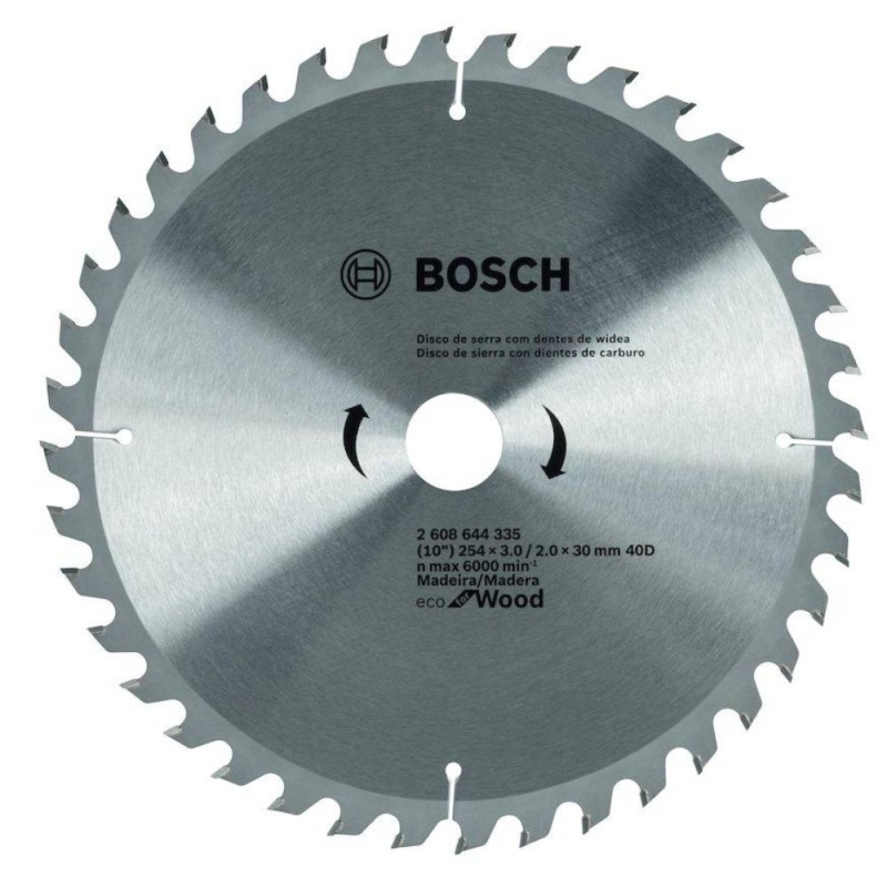 Disco Sierra para Madera 10" 40D Bosch 2608.644.335-000