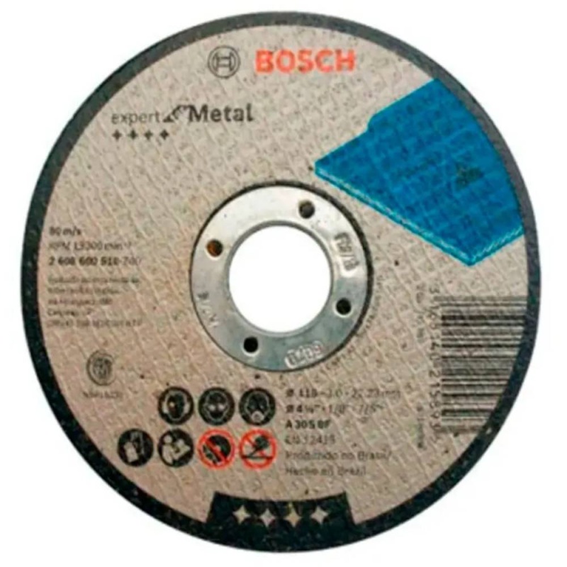 Disco de Corte Plano 4 1/2" x 3,0mm Bosch 2608.600.510-000