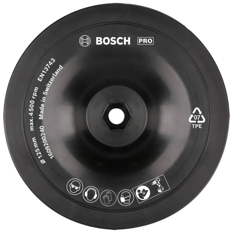 Plato de Goma para Taladro 125mm Bosch 1609.200.240-000