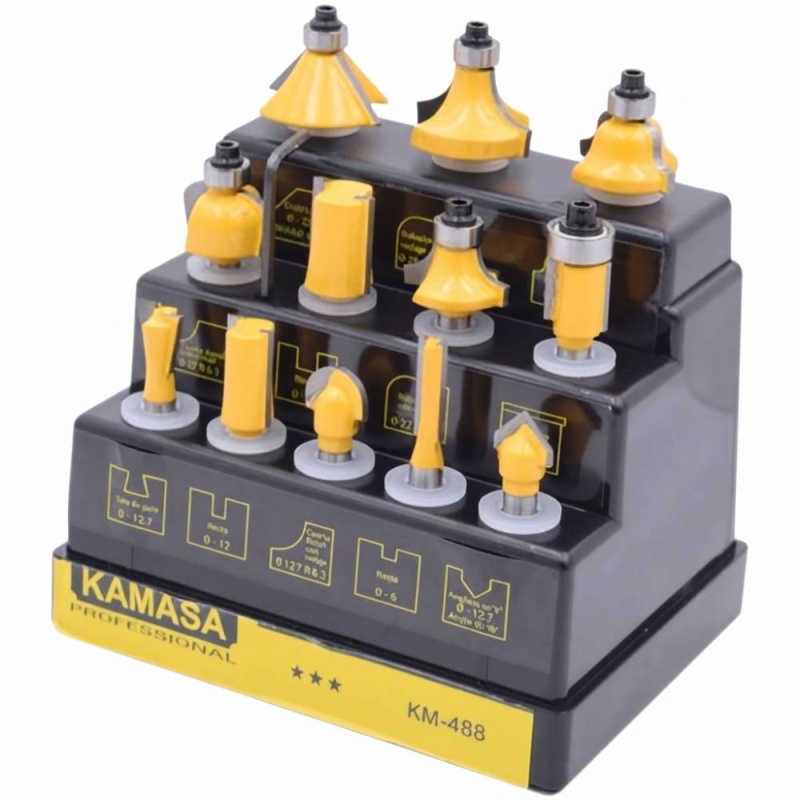 Set de Fresas 1/4" 12 Piezas Kamasa KM488