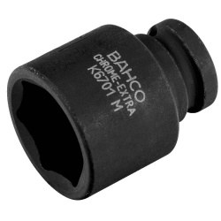Dado de Impacto Magnetico Hexagonal Milimetrico 1/4" x 10 mm Corto Bahco KM6701M-10
