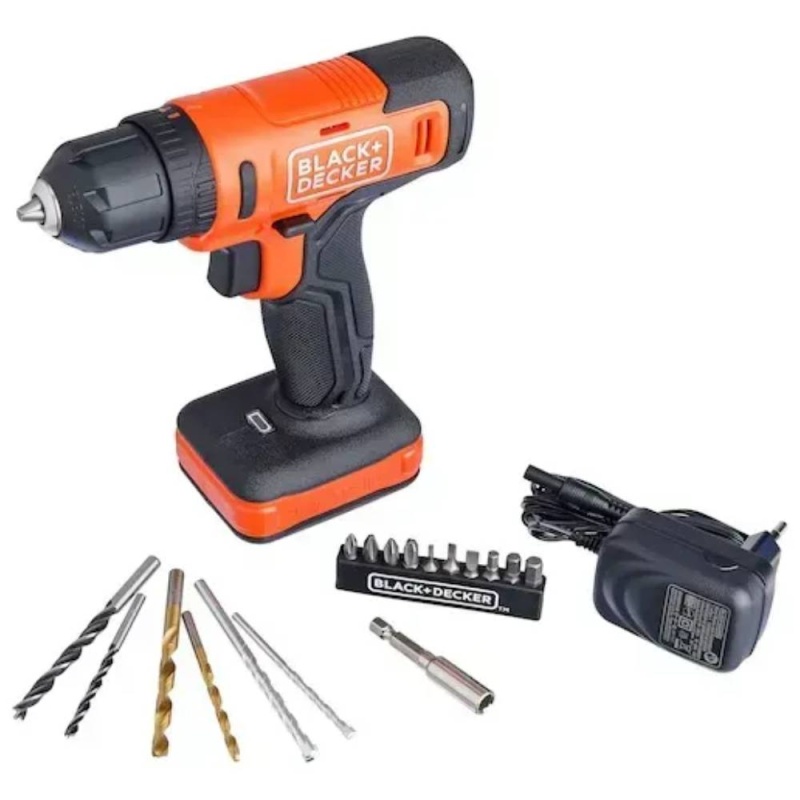 Taladro Percutor 12V 3/8" 900 Rpm + 17 Accesorios Black+Decker BCD712VHD-B2