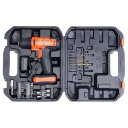 Taladro Percutor 12V 3/8" 900 Rpm + 17 Accesorios + Maleta de Plastico Black+Decker BCD712VHDK-B2