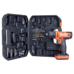 Taladro Percutor 12V 3/8" 900 Rpm + 17 Accesorios + Maleta de Plastico Black+Decker BCD712VHDK-B2