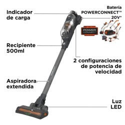 Aspiradora 18V 2en1 inc 1 Bateria 2,0Ah Black + Decker BHFEA18D1-B2C