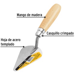 Badilejo para Albañileria 5" (13 cm) Mango de Madera Pretul 20605