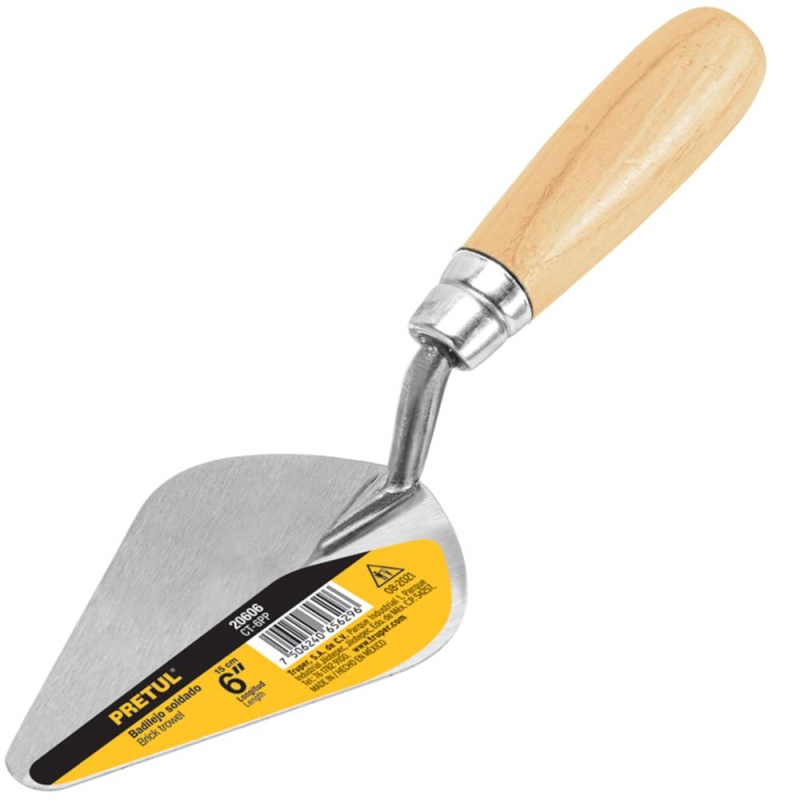Badilejo para Albañileria 6" (15 cm) Mango de Madera Pretul 20606