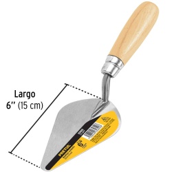 Badilejo para Albañileria 6" (15 cm) Mango de Madera Pretul 20606