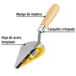 Badilejo para Albañileria 6" (15 cm) Mango de Madera Pretul 20606