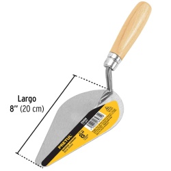 Badilejo para Albañileria 8" (20 cm) Mango de Madera Pretul 20608