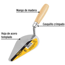 Badilejo para Albañileria 8" (20 cm) Mango de Madera Pretul 20608
