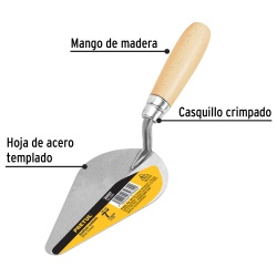 Badilejo para Albañileria 7" (18 cm) Mango de Madera Pretul 20607