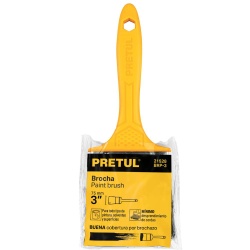 Brocha de 3" (7,62 cm) con Mango de Plastico Pretul 21528