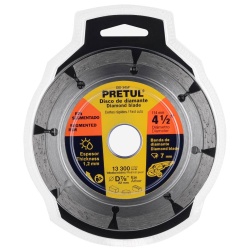 Disco Diamantado Segmentado 4-1/2" (115mm) x 7/8" (22mm) x 1,2 mm Pretul 27032