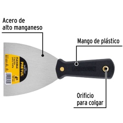 Espátula Flexible 4" (10 cm) con Mango de Plástico Pretul 21517