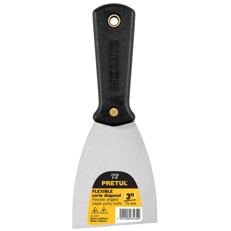 Espátula Flexible 3" (8 cm) con Mango de Plástico Pretul 21516