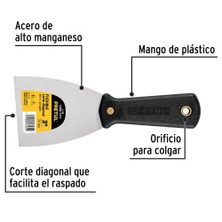 Espátula Flexible 3" (8 cm) con Mango de Plástico Pretul 21516