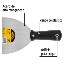 Espátula Flexible 5" (13 cm) con Mango de Plástico Pretul 20323