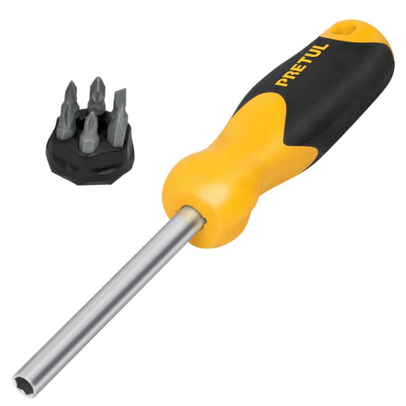 Juego de Desarmador de Matraca 1/4" + Puntas 7 Pz Pretul 21372