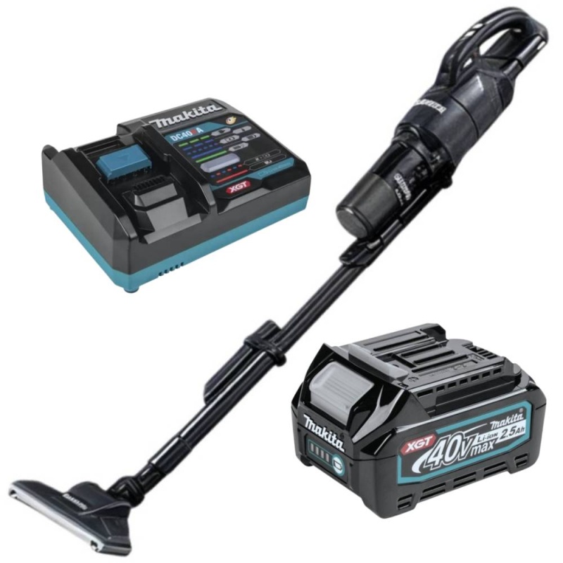 Aspiradora de Suelo 40V XGT BL 250ml 1 Batería 2.5 Ah y Cargador Makita CL003GZ04-2.5
