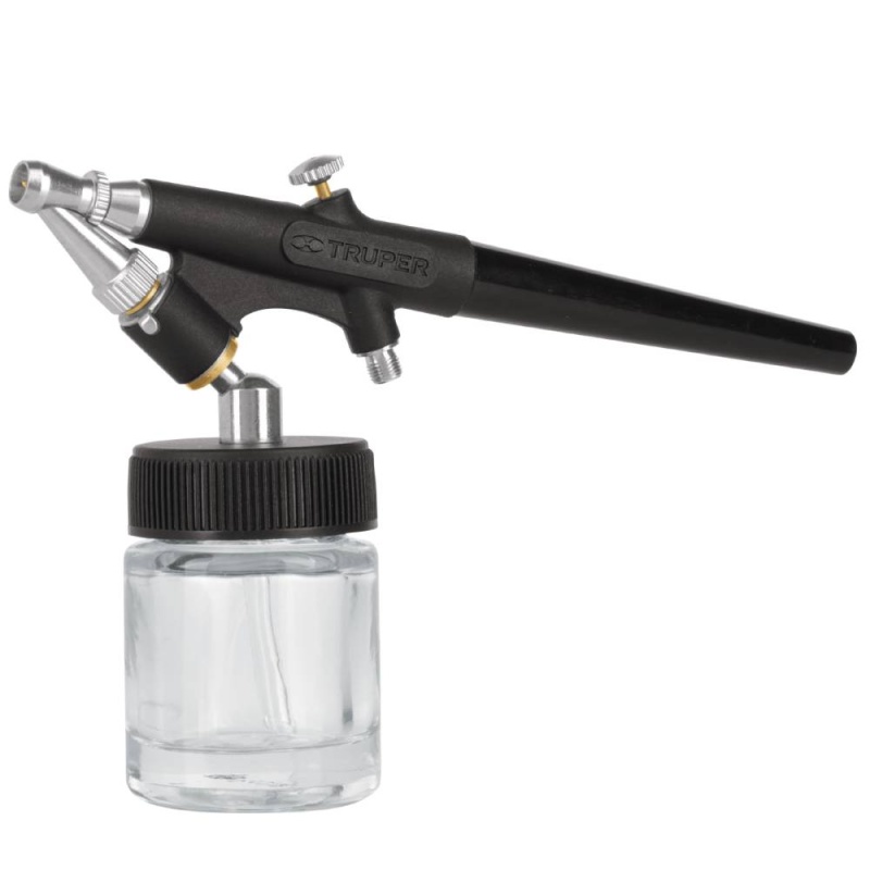 Pistola Aerográfica de Succión 0.8 mm con 2 Vasos 15 ml Truper 11861