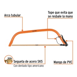 Arco Jardinero Tubular 34" (860mm) Truper 10260