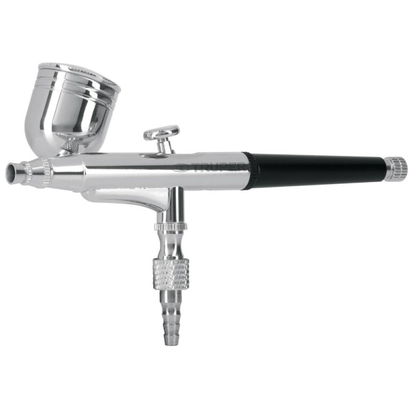 Pistola Aerógrafica de Gravedad 0.3mm con Vaso Multiposicion 8 ml Truper 11859