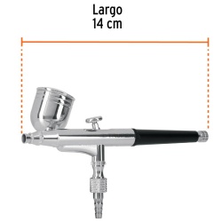 Pistola Aerógrafica de Gravedad 0.3mm con Vaso Multiposicion 8 ml Truper 11859