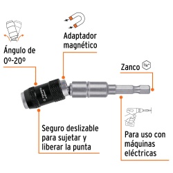 Adaptador Articulado 4 3/4" (120 mm) Magnetico para Puntas Truper 101965