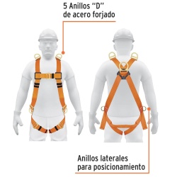 Arnés de Seguridad de Cuerpo Completo 5 Anillos Truper 14434