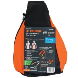 Kit de Arnes de Seguridad para Trabajo en Altura 3 Anillos + Linea de Vida Truper 100887