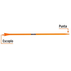 Barreta de Acero 1" x 175 cm con Punta y Escoplo de 67 mm Truper 19963