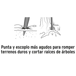 Barreta de Acero 7/8" x 100 cm con Punta y Escoplo de 60 mm Truper 10750