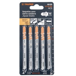 Hojas de Sierra para Calar 4" (10 cm) 10 DPP Zanco T Corte Recto para Triplay 5 Pz Truper 18125